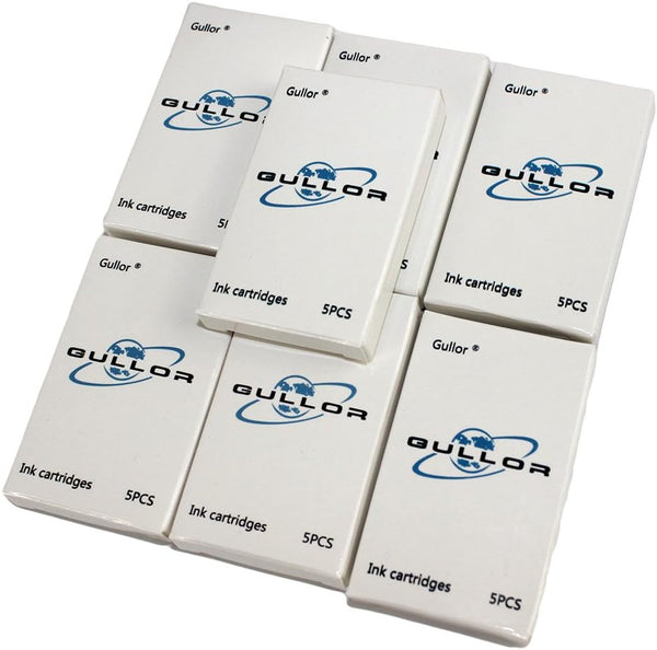 Gullor 35 PCS International Size Pen Ink Cartridge to Fit Jinhao Fountain Pens, 7 Colors, 7 Packs
