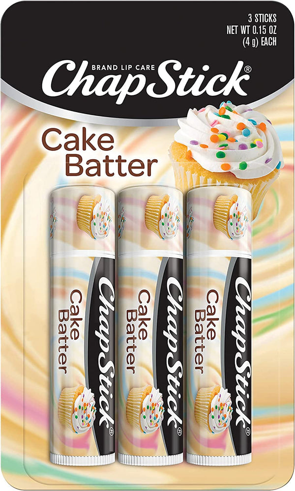 Chapstick Cake Batter Limited Edition Flavored Lip Balm Tubes - 0.15 Oz (Pack of 3)