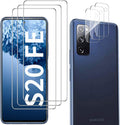Galaxy S20 FE Screen Protector and Camera Protector, [3 Screen Protectors+3 Camera Protectors][Support Fingerprint] Tempered Glass Screen