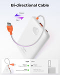 Slim Portable Charger 10000Mah, Travel Power Bank with Built-In USB-C Cable & LED Display, 22.5W Fast Charging Battery Pack Compatible with Iphone