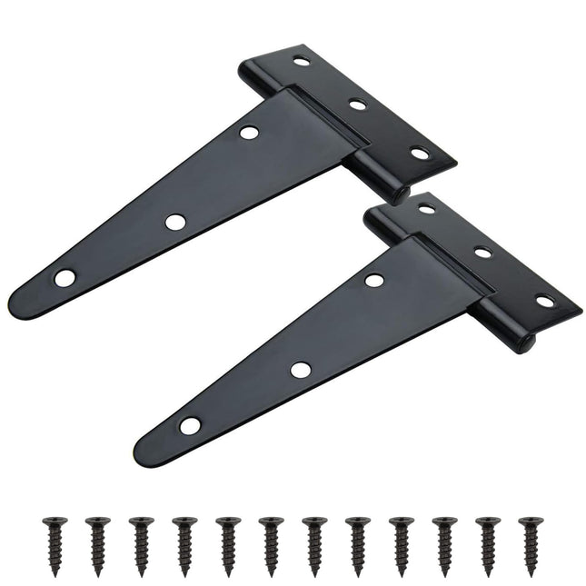 Tambee Gate Hinges Barn Door Hinges T-Strap Shed Door Hinges Outdoor Heavy Duty Hinge Wrought Hardware for Wooden Fences