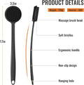 VWMYQ Silicone Back Scrubber for Shower, Silicone Face Scrubber for Men,17In Lengthen Long Handle Body Brush, Double Sided Shower Brush for Shower