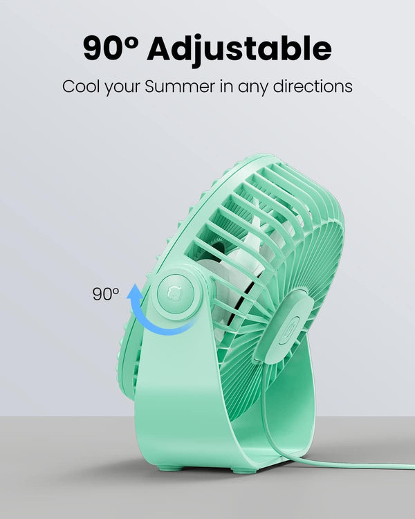 Gaiatop USB Desk Fan, 3 Speeds Strong Airflow, 5.5 Inch Portable 90Â° Rotate Quiet Cooling, Small Personal Table Fans for Bedroom Home Office