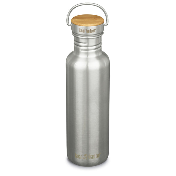 Klean Kanteen 27 Oz Reflect Water Bottle with Bamboo Cap - Reusable Water Bottle - Bpa-Free - Made with Stainless Steel & Food-Grade Silicone -