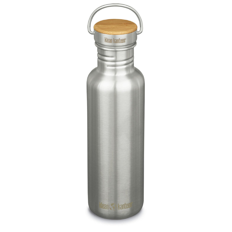 Klean Kanteen 27 Oz Reflect Water Bottle with Bamboo Cap - Reusable Water Bottle - Bpa-Free - Made with Stainless Steel & Food-Grade Silicone -