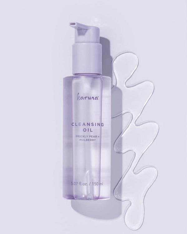 Karuna - Cleansing Oil with Prickly Pear for Clean Skin - Cleanses without Clogging Pores, Oil Based Cleanser, Travel Size Makeup Remover -