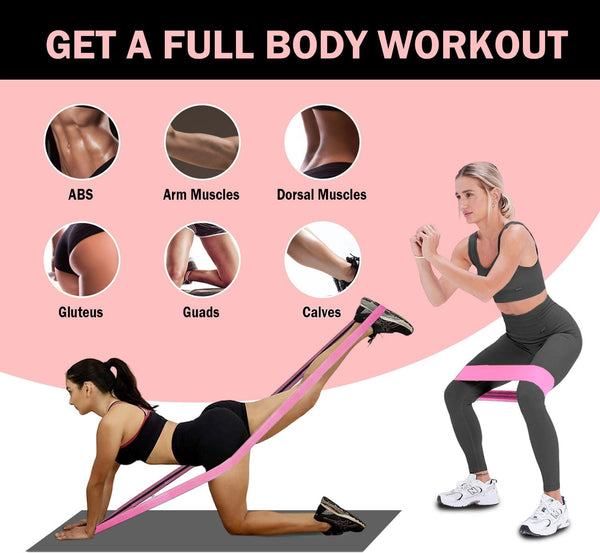 Large Fabric Resistance Bands for Working Out, Loop Exercise Bands for Booty Leg, Butt, Glutes, Stretch Workout Bands for Women & Men, Hip Elastic