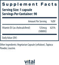 Vital Nutrients Vitamin D 5000 IU - Vitamin D3 Supplement - Healthy Bones, Teeth, Muscles*- Cellular & Immune Function - Calcium Absorption -