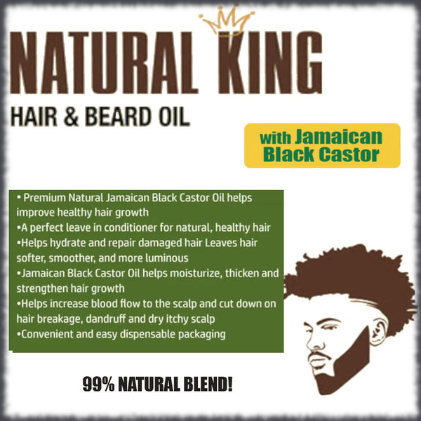 SFC Natural King Pro-Growth Hair & Beard Oil with Jamaican Black Castor Oil 7.1 Oz.
