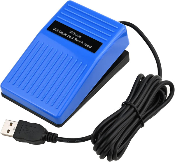 iKKEGOL Upgraded 2023 Digital Optical USB Foot Pedal, USB Single Foot Switch Game Control, One Key Programmable Footswitch Mouse Keyboard for