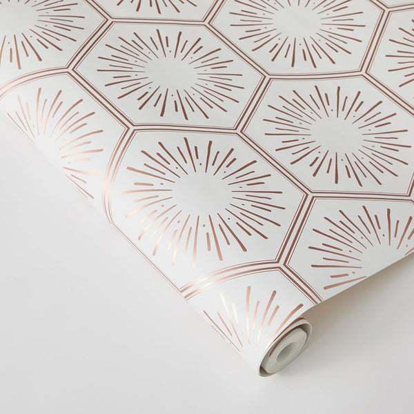 Tempaper Metallic Autumn Bronze Hello Sunshine Removable Peel and Stick Wallpaper, 20.5 in X 16.5 Ft, Made in the USA