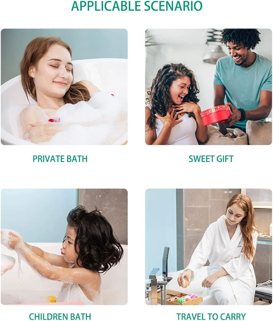 Bath Bombs Gift Set,Organic Handmade Large Fizzer with 100% Natural Materials for Kids, Women Men, Best Gift for All Festivals Including Lemon, Rose, Lavender, Vanilla, Green Tea, Ocean(6Pcs)