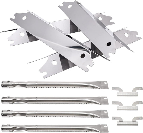 Grill Replacement Parts for Brinkman Brinkmann 810-2410-S 810-2411-S, Stainless Steel Burner Tubes, Heat Plate Shields and Carryover Crossover