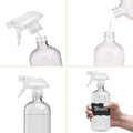Clear Glass Spray Bottles for Cleaning Solutions (4 Pack) - 16 Ounce, Refillable & Reusable Sprayer for Essential Oil, Water, Kitchen, Hair.