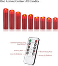 Vinkor Flameless Candles (Burgundy Set of 9)