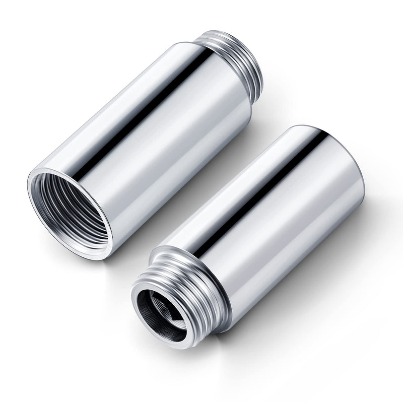 Amylove 2 Pcs Shower Head Extension Arm Stainless Steel Shower Pipe Extension 1/2Pt Male to 1/2Pt Female Thread Cast Pipe Fitting Coupler
