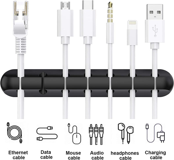 SOULWIT Cable Holder Clips, 3-Pack Cable Management Cord Organizer Clips Silicone Self Adhesive for Desktop USB Charging Cable Nightstand Power