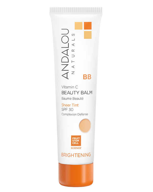 Andalou Naturals Vitamin C BB Beauty Balm Sheer Tint SPF 30, 2-In-1 BB Cream & Face Sunscreen with Broad Spectrum Protection, Mineral Sunscreen