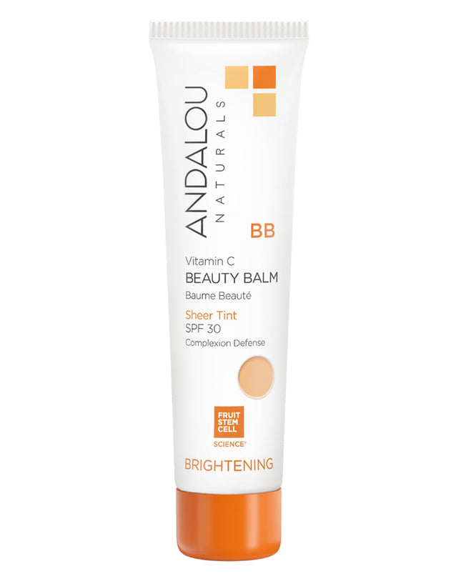 Andalou Naturals Vitamin C BB Beauty Balm Sheer Tint SPF 30, 2-In-1 BB Cream & Face Sunscreen with Broad Spectrum Protec
