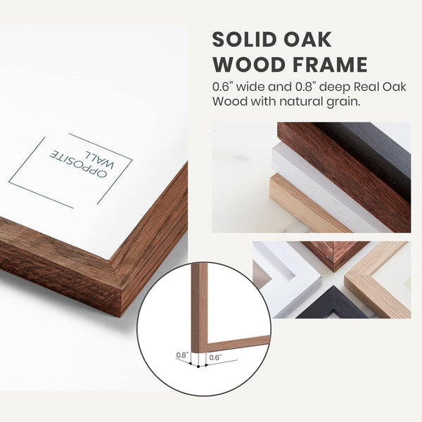 Opposite Wall - 20X30 in - Black Solid Oak Wood Picture Frame - Lightweight, Versatile & Shatterproof - Wall Hanging Poster or Photo Frame - Wall
