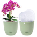 QCQHDU 2 Pack Orchid Pots with Holes for Repotting, Self Watering and Double-Layer Orchid Pot with Good Air Circulation