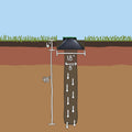 Doggie Dooley "The Original In-Ground Dog Waste Disposal System, Black with Green Lid (3800X)