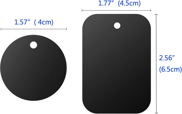 Universal Metal Plate 8 Pack for Magnetic Phone Car Mount Holder Cradle with Adhesive (Compatible with Magnetic Mounts) - 4 Rectangle and 4 Round,