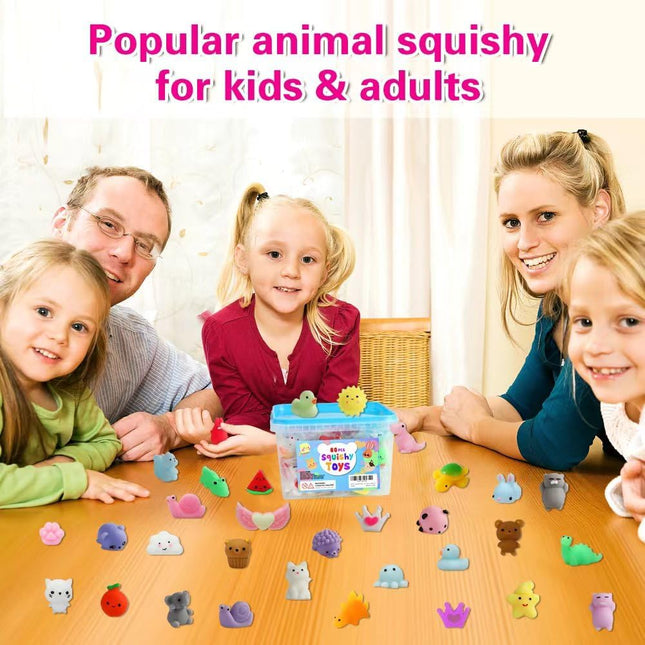 80Pcs Party Favors for Kids 4-8, Kawaii Squishies Mochi Squishy Toy Bulk Fidget Sensory Toys Birthday Gifts for Boys Gir
