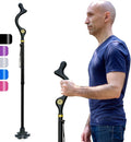 Walking Cane Foldable for Men & Women Seniors for Balance,Self Standing Folding Cane,Height Adjustable Anti-Slip Lightweight Alloy Walking Stick