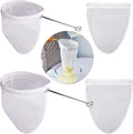 WMKGG Ultra Fine Mesh Strainer Bags, Reusable Mesh Filter Bags with Stainless Steel Handle Frame for Filter Nutmilk, Coffee, Milk, Butter, Juices
