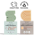Kitsch Tea Tree Solid Shampoo & Coconut Oil Conditioner Bar, Shampoo and Conditioner Set for Clarifying Grease & Deep Moisturizing, Natural