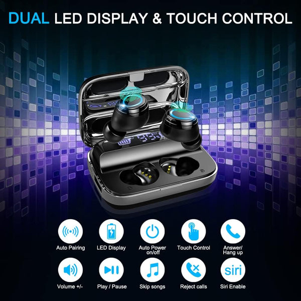 Motast Wireless Earbuds, Bluetooth 5.3 Earbuds 140H Playtime Headphones HD Stereo Noise Cancelling Earphones in Ear with Mic, USB-C Charging Case,