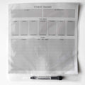 Dry Erase Whiteboard Fitness Tracker | Removeable and Restickable Adhesive Decal | Fine-Tip Magnetic Marker Included | 12" X 12" (White)