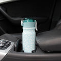 BJPKPK Insulated Water Bottle 18Oz Stainless Steel Water Bottles with Straw and Carry Handle Double Wall Metal Thermos,Light Blue Leopard