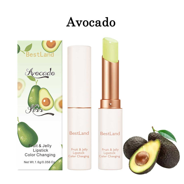 6 Pcs/Set Peach Aloe Vera Strawberry Blueberry Avocado Grape Jelly Lipstick Set Temperature Change Moisturizer Flower Lip Stick Long Lasting