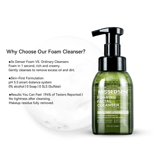 Hydrating Foam Cleanser | Makeup Remover & Gentle Face Wash for Normal to Dry, Sensitive Skin | No Fragrance, Non-Comedogenic, No Oil, No Soap