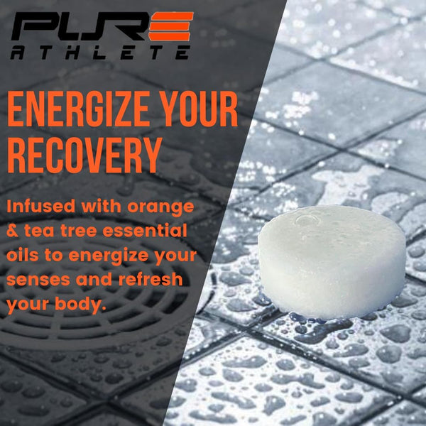 Pure Energizing Sport Shower Steamers - Natural Orange and Tea Tree Essential Oils, Made in USA, FatherâS Day Gifts, Energy Boost for Athletes,