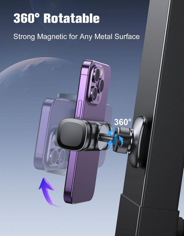 Magnetic Phone Holder for Gym, 360Â° Rotatable Gym Phone Holder Workout Record, or Any Metal Surface, Gym Magnet Phone Mount Compatible with All