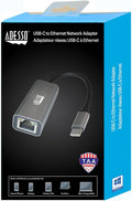 Adesso AUH-5000 USB-C to Ethernet Network Adapter - Gigabit Speed, Aluminum Alloy Case, LED Indicator, Plug & Play, Compatible with Windows, Mac