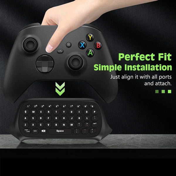 Timovo Green Backlight Keyboard for Xbox One, Xbox Series X/S,Wireless Chatpad Message Keypad with Headset & Audio Jack,Mini Game Keyboard Fit