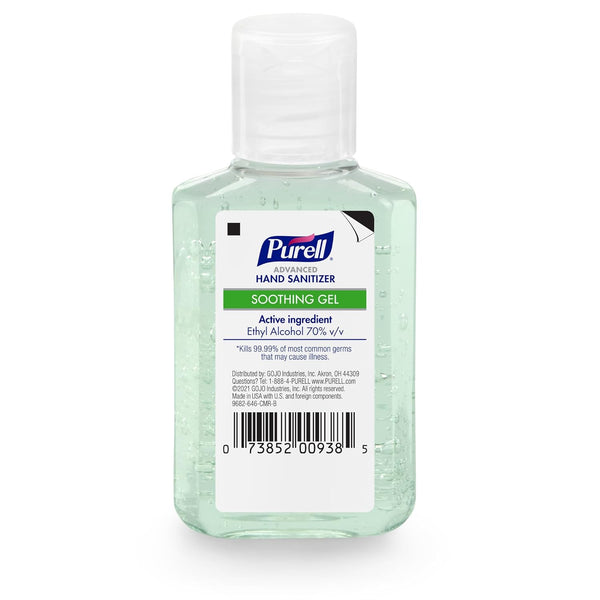 PURELL Advanced Hand Sanitizer Soothing Gel, Fresh Scent, 2 Fl Oz Travel Size Flip-Cap Bottle (Pack of 6), 3156-04-EC