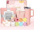 Self Care Gifts for Women, Unique Birthday Gifts for Women, Relaxing Spa Set Get Well Soon Basket Care Package with 300GSM Blanket 40Oz Tumbler