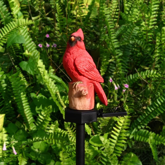 Cardinal Garden Decor Red Bird Figurine Memorial Solar Light Outdoor Stake Patio Yard Art Lawn Ornament Porch Christmas 