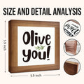 Olive You Signs, Home Kitchen Decor, Box Sign Wood Desk Sign Decors, Cute Kitchen Decor for Shelf, Olive Branch Sign, Farmhouse Decors, Home Bar