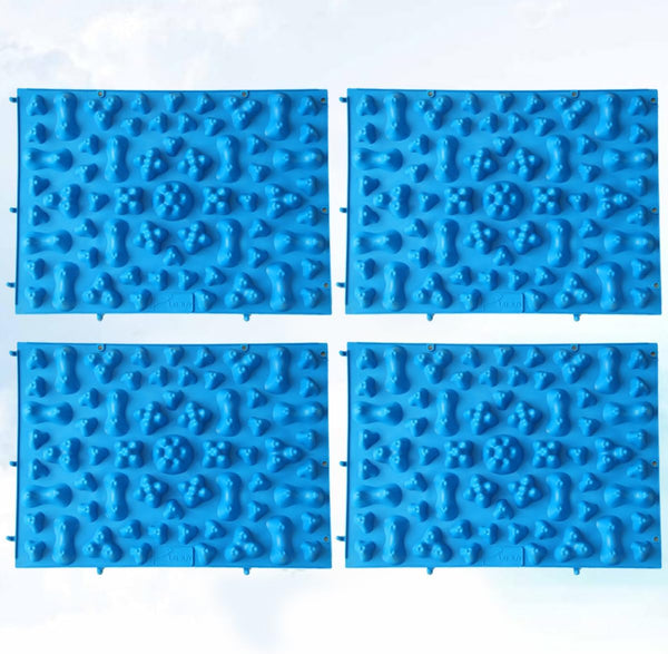 Reflexology Foot Mat Acupressure Pad Relief for Feet 4Pcs Foot Massage Plate Blood Circulation TPE Material