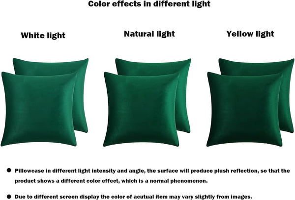 Rainroad Velvet Decorative Throw Pillow Covers Cushion Cover Pillow Case for Sofa Couch Bed Chair,Soft Square Dark Green Throw Pillows 18X18