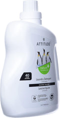 ATTITUDE Liquid Laundry Detergent, EWG Verified Laundry Soap, HE Compatible, Vegan and Plant Based Products, Cruelty-Free, Unscented, 40 Loads,