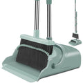 Kelamayi Upgrade Broom and Dustpan Set, Large Size and with Long Handle, Upright,Ideal for Indoor Outdoor Garage Kitchen Room Office Lobby Use (Green)