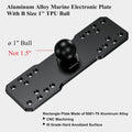 BRCOVAN 1'' Ball Fish Finder Mount, Aluminum Alloy Universal Marine Electronic Plate, Fit for RAM Mounts B Size 1 Inch Ball Double Socket Arm, Fit