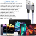 TAKAGI for Iphone Charger, [Mfi Certified] Lightning Cable 3PACK 6FT Nylon Braided USB Charging Cable High Speed Transfer Cord Compatible with